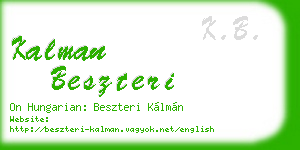kalman beszteri business card