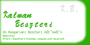 kalman beszteri business card